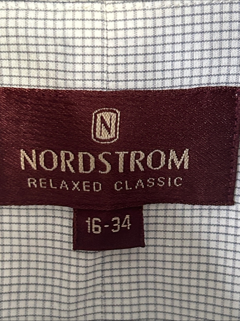 Nordstrom Men’s Light Gray white Micro Checked Button-Down Dress Shirt - Picture 2 of 11